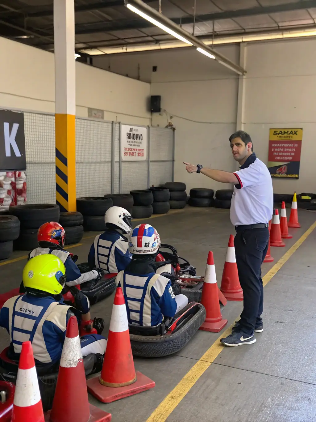 A vibrant image of participants engaged in a vehicle safety training session, demonstrating practical skills and teamwork.